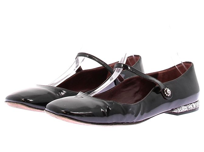 Marc Jacobs Ballerine in pelle verniciata Nero