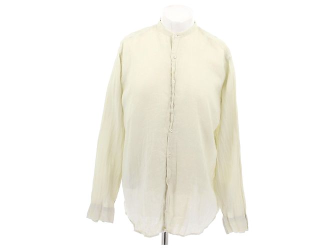 Autre Marque Camicia in lino verde chiaro