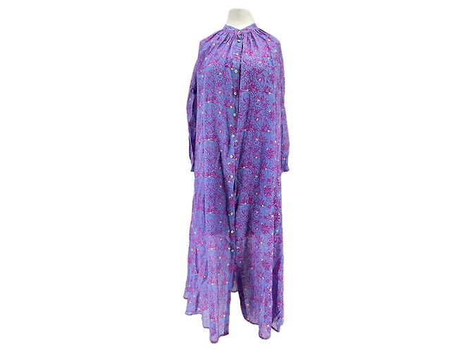 Vestido maxi estampado roxo e rosa Attic and Barn