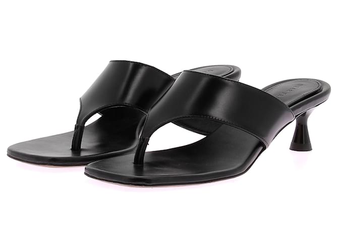 Autre Marque Mules à talons en cuir noir Black Leather  ref.2212747