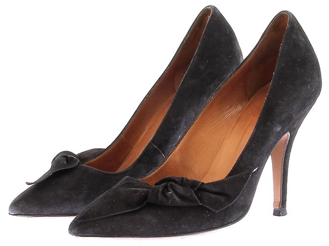 Isabel Marant Black Suede Pumps with Bows Size 38