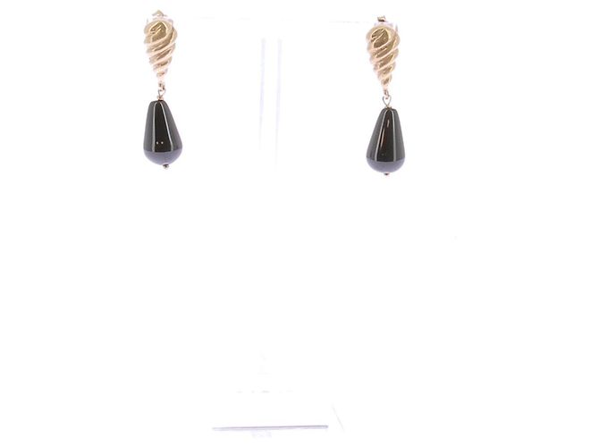 Autre Marque Orecchini pendenti "Pia Gimlet Onyx" Nero
