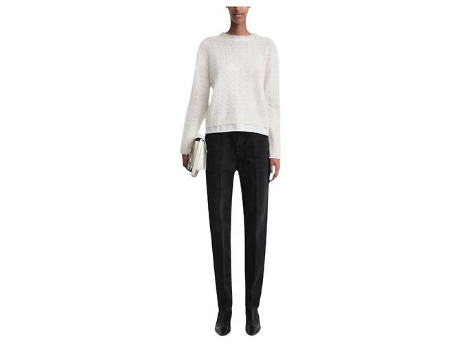 Totême Mohair Spitzenstrick creme M Roh