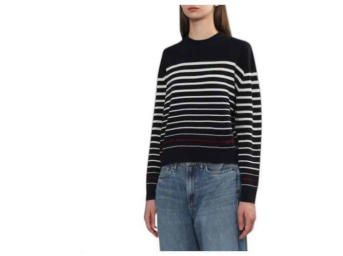 Autre Marque Pull rayé A.P.C. M Bleu Marine