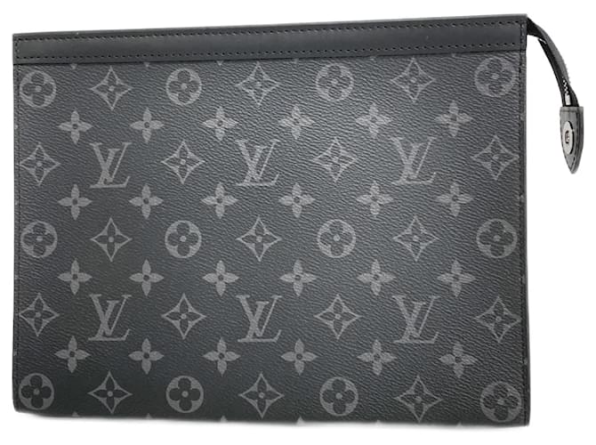 Louis Vuitton Monogram Eclipse Clutch Bag Brown Black  ref.2213344