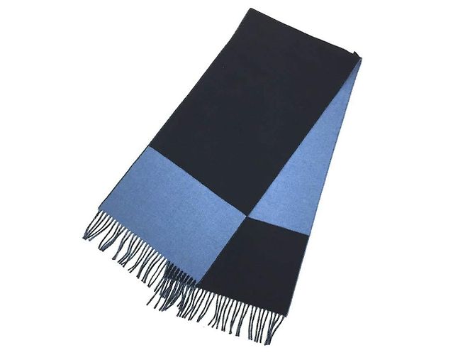 Hermès Sciarpa in cashmere Hermes Kazak bicolore Nero Blu