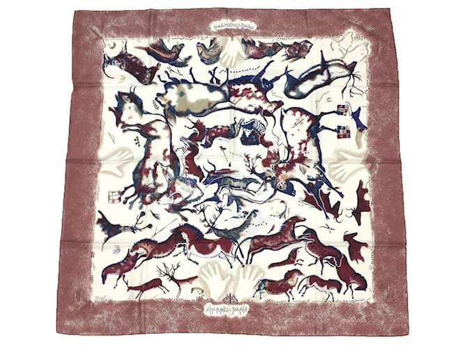 Hermès Écharpe en soie rose et blanche Hermes  ref.2213790