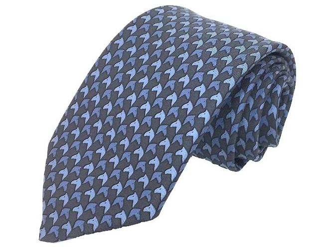 Hermès Hermes Navy Silk Cravat Navy blue
