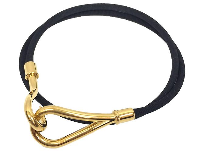 Hermès Pulsera choker doble Jumbo Hermes Negro Dorado