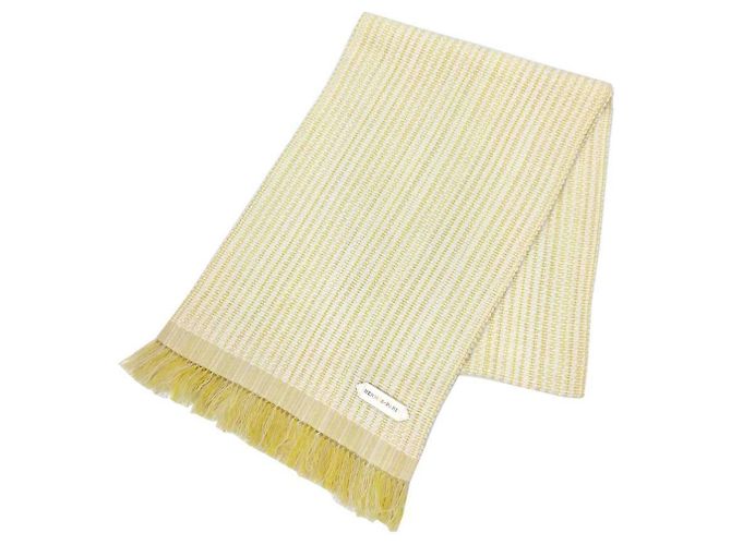 Hermès Cachecol de couro Hermes Branco Amarelo