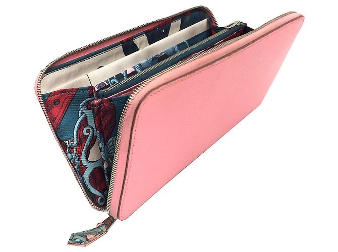 Cartera de seda Azap de Hermès Rosa