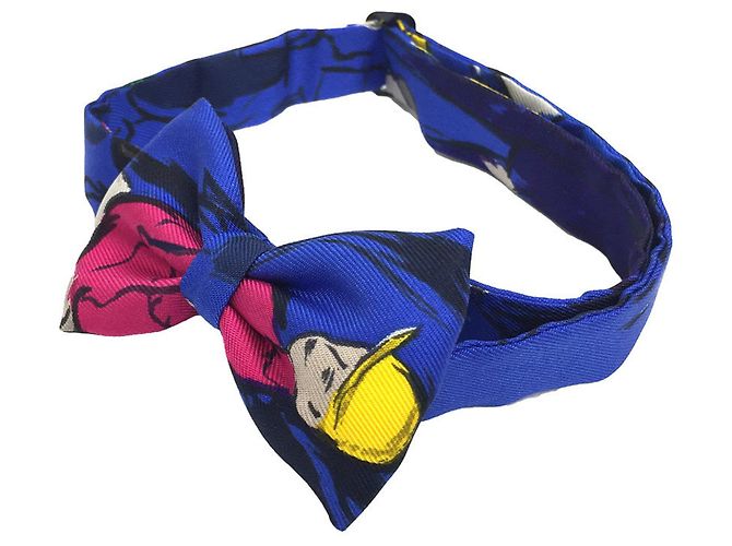 Silk In Hermès Papillon Paddock Hermes Blu Seta