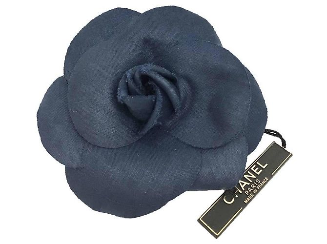 Spilla Corsage Camelia Chanel in Blu Navy