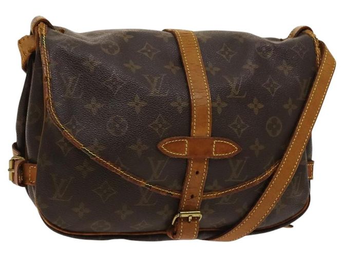 LOUIS VUITTON Bolsa de Ombro Monogram Saumur 30 M42256 LV Auth ar13526