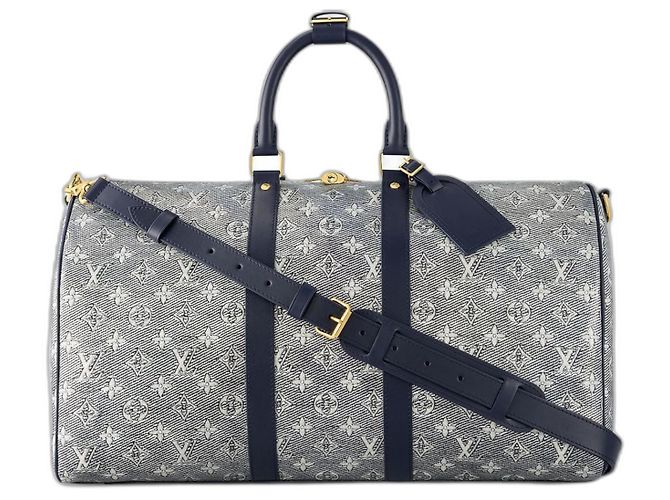 Mala de viagem Louis Vuitton Keepall 45 Monoglam Cinza de tecido