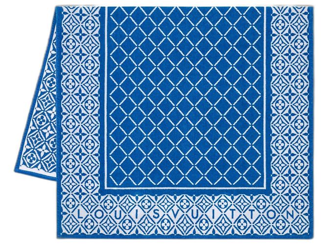 Louis Vuitton Toalla de playa de algodón LV Azul
