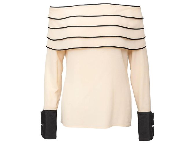 Top Off Shoulder Couture Gianni Versace Blanco roto
