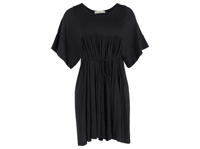 Stella Mc Cartney Stella McCartney Mini-Kleid mit Bindegürtel aus schwarzer Baumwolle