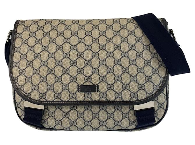Gucci GG Supreme Canvas Shoulder Bag Grey Cloth  ref.2215272
