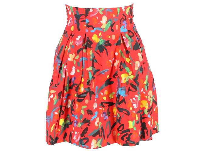 Autre Marque Falda impresa Philosophy de Lorenzo Serafini en algodón rojo