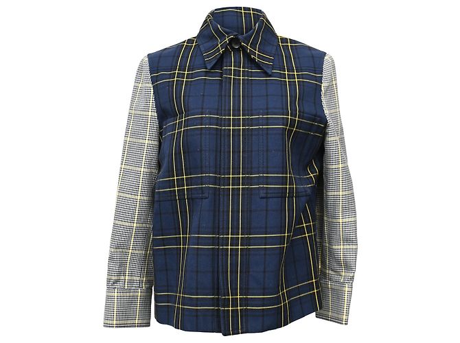 Joseph Patchwork Checked Blazer in Multicolor Cotton Multiple colors