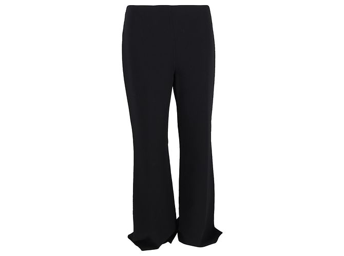 Michael Kors Hochtaillierte Schlaghosen aus schwarzem Polyester
