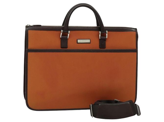 BURBERRY Handtasche Nylon 2-Wege Braun Silber Authentisch bs25146