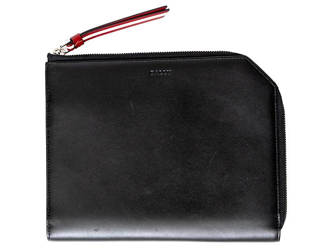 Bally Reisepouch aus schwarzem Leder