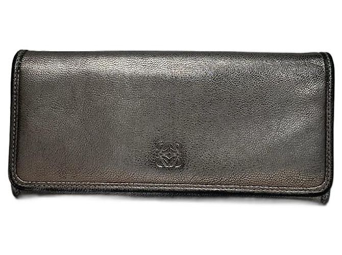 Vintage Loewe Madrid Leather Wallet Bronze Silvery