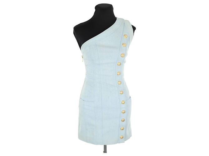 Balmain Abito in cotone blu