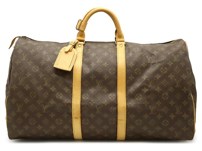 Louis Vuitton Keepall Monogram Boston Bag Brown Cloth  ref.2216880