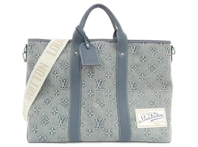 Louis Vuitton Monogram Wash Weekend Tote Blue Denim  ref.2217072