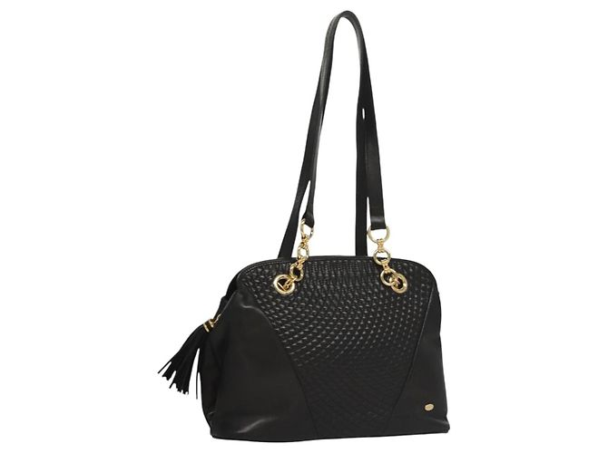 BALLY Borsa a Spalla in Pelle Nera e Oro Auth 118003 Nero D'oro
