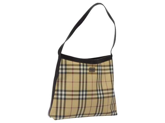 Borsa a Spalla Burberry Nova Check PVC Beige Auth 116514