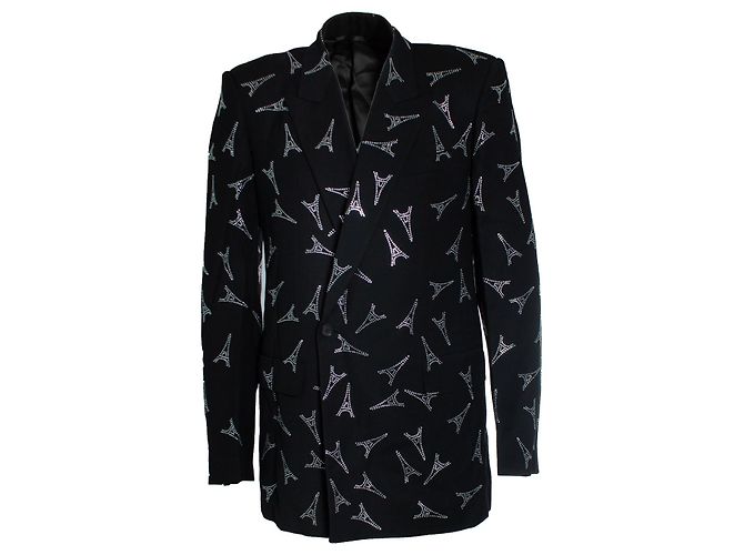 Balenciaga Blazer aus Kristall der Eiffelturm Schwarz
