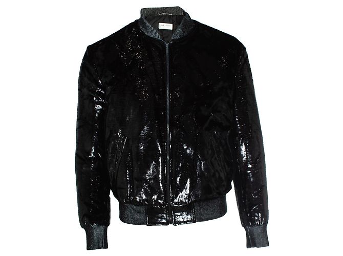 Saint Laurent, 2017 black metallic silk bomber jacket
