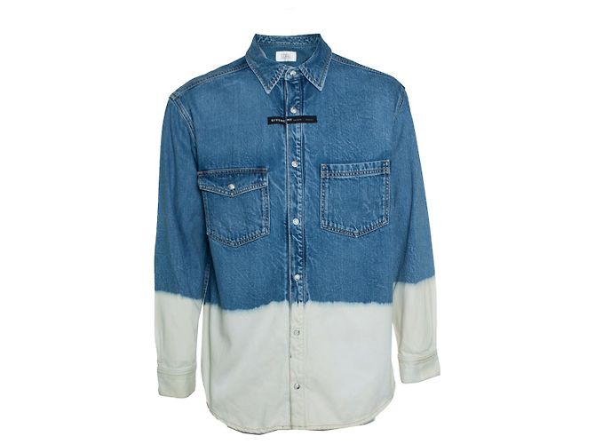 Givenchy, Bleach dipped denim shirt Blue