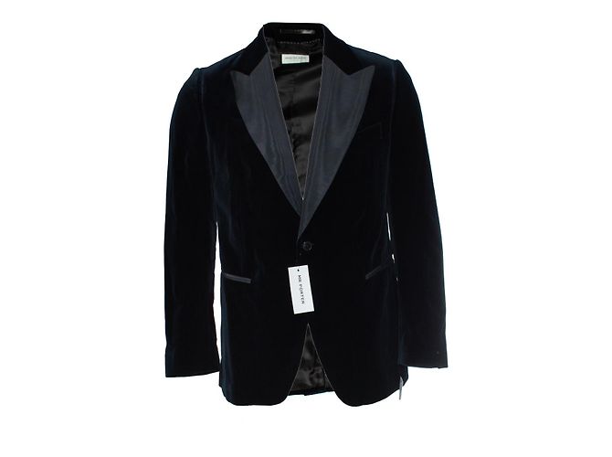 Navyblaues Samtblazer von Dries van Noten
