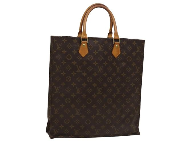 LOUIS VUITTON Bolsa de Mão Sac Plat Monogram M51140 LV Auth yk17959 Monograma