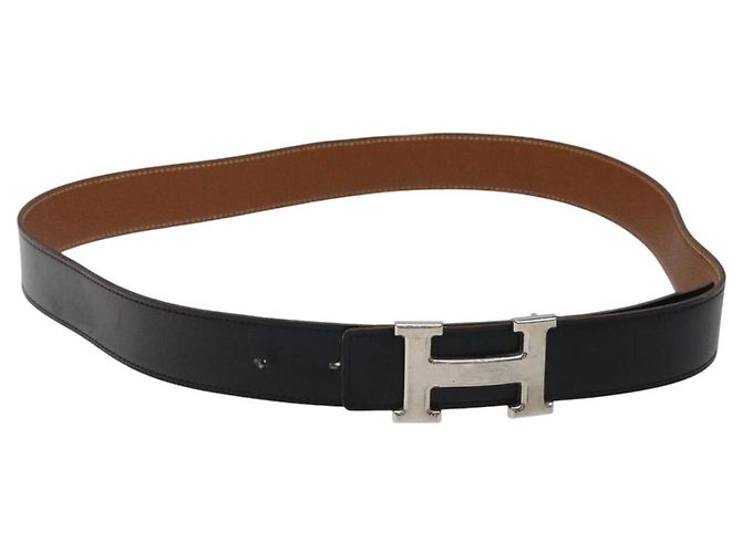 Hermès HERMES Constance Gürtel Leder 42,5"" Schwarz Auth am8220