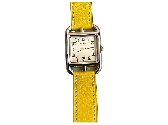 Relógio Hermès Cape Cod Aço Pulseira Amarelo Nápoles