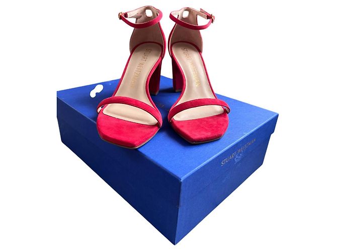 Stuart Weitzman Pink Suede Sandals