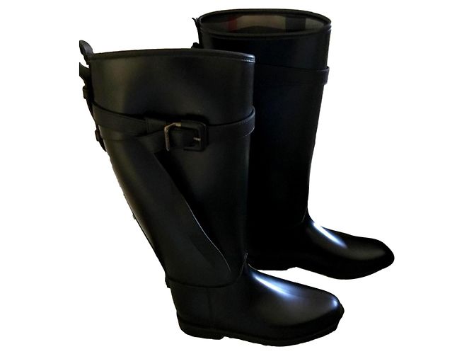 Botas de lluvia Burberry de goma negras Negro