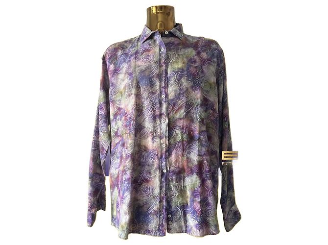 Camisa de cashmere com padrão floral ETRO Roxo escuro