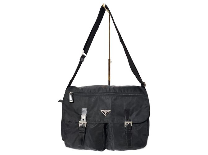 Borsa a tracolla in nylon Tessuto di PRADA nera Nero