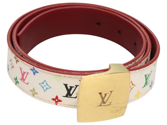 LOUIS VUITTON Multicolor Ceinture Care Belt 37.8"" White M9682 Auth BA1635  ref.2218250