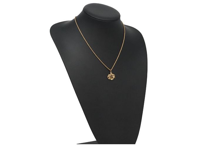 Collana Christian Dior metallo oro Auth bs24730 D'oro