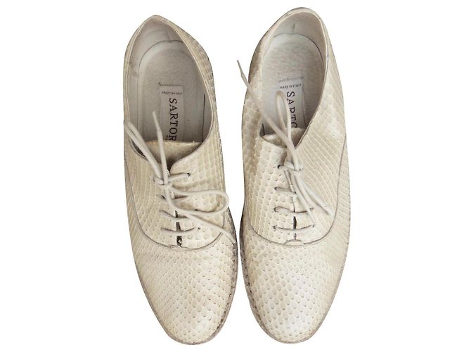 Richelieu Sartore in python color eggshell Bianco sporco 