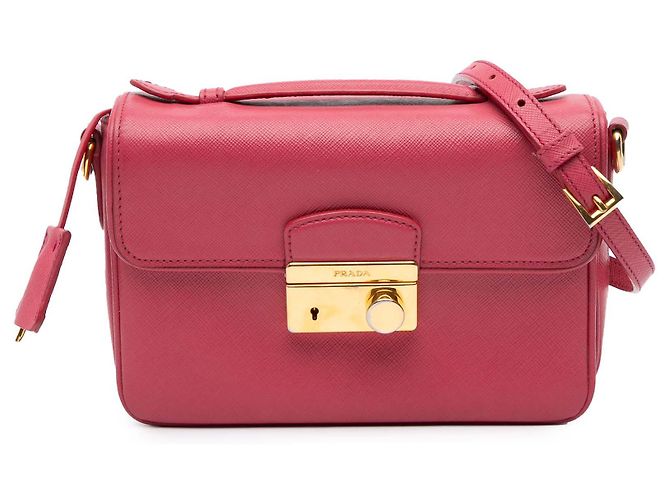 Sac à main Sound Lock en Saffiano rose de Prada