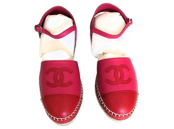 Chanel Espadrilles aus Lammleder Fuchsia Pink CC